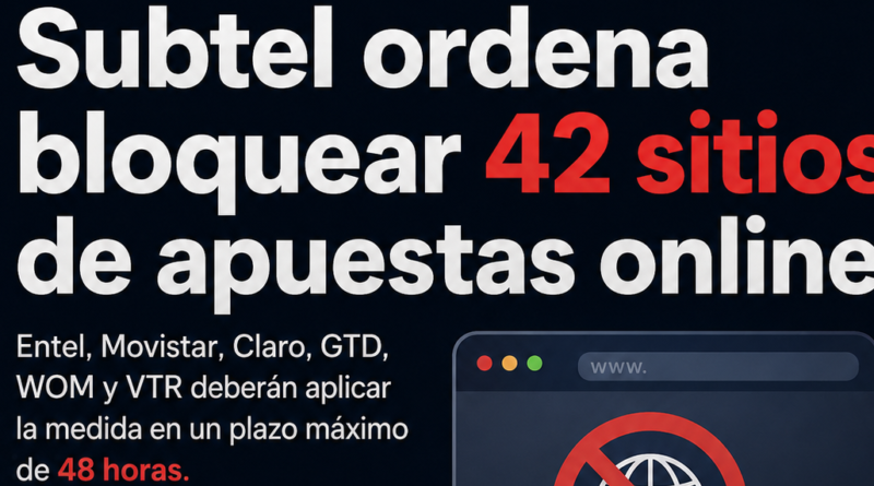 Subtel ordena bloquear 42 sitios de apuestas online en Chile